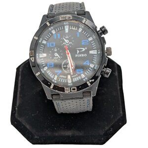 Pinbo Mens Sports Watch Rubber Band Case 42mm Diameter 10mm Thickness 9.5" Band
